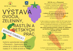 Výstava ovocia, zeleniny a detských prác 26.–27. septembra 2026 v Kultúrno-spoločenskom zariadení Žitavany